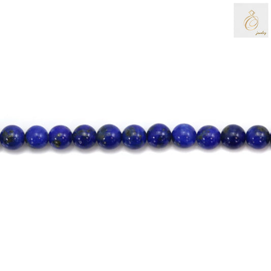 Deep blue lapis lazuli gemstone beads with golden flecks, 97 pieces per strand