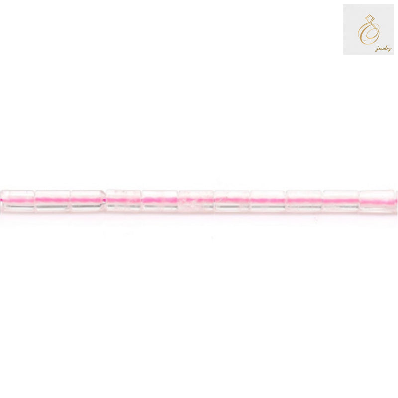 Close-up View of Natural Rose Quartz Cylinder Beads - Smooth Pink Gemstone Beads 15-16 Inch Strand