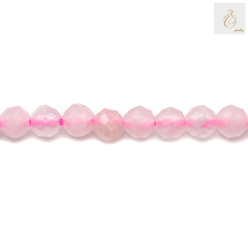 Natural rose quartz beads strand 3mm faceted round gemstones for jewelry making