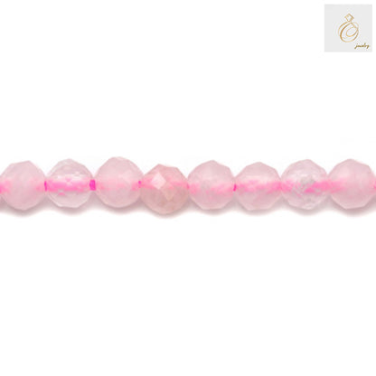 Natural rose quartz beads strand 3mm faceted round gemstones for jewelry making