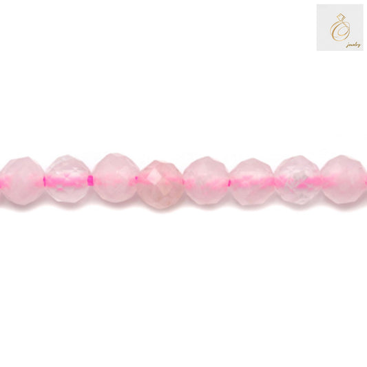 Natural rose quartz beads strand 3mm faceted round gemstones for jewelry making