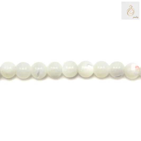 Natural white mother-of-pearl round beads strand, 3mm diameter with 0.5mm holes, approximately 139 beads per strand for jewelry making