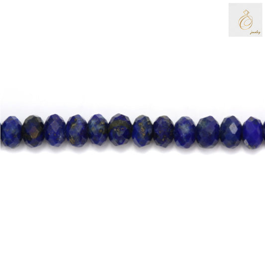 Faceted blue lapis lazuli abacus beads for jewelry crafting