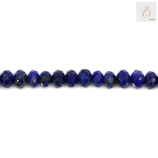 Premium quality faceted lapis lazuli beads for jewelry making"
"Natural lapis lazuli abacus shaped beads strand close-up view