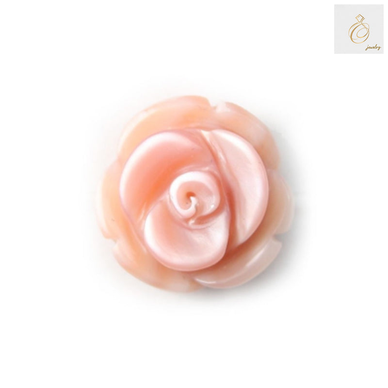 Pink mother-of-pearl beads strand showing 10mm rose-cut beads with natural iridescent finish, 39-40cm length, perfect for jewelry making and crafting projects