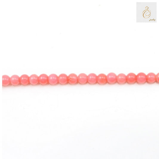 Pink sea bamboo round beads 2mm diameter on white background"
"Natural pink coral beads strand for jewelry making"
"Close-up of pink sea bamboo round beads showing texture and color"
"Pink sea bamboo beads 15.5 inch strand for crafting