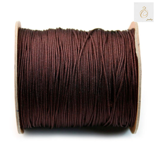 Brown polyester thread spool 1mm diameter 250m length for sewing and crafting"