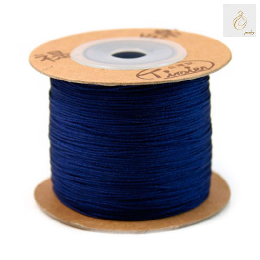 Premium dark blue polyester jewelry thread 0.5mm diameter, 180m length spool for beading and jewelry making