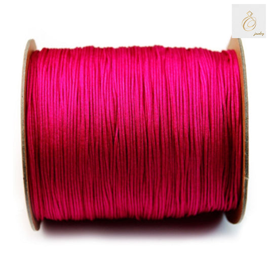 Premium fuchsia polyester thread spool, 1mm diameter, 250 meters length, ideal for jewelry making and crafting projects