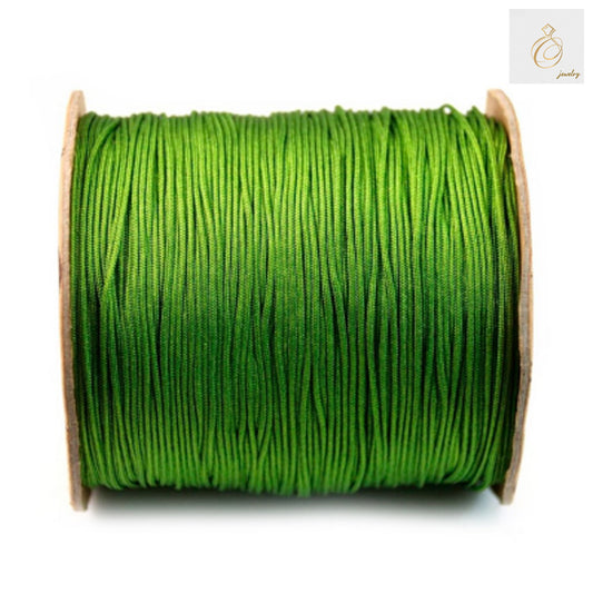 Premium green polyester thread 1mm diameter on spool, 250m length for sewing and crafting"