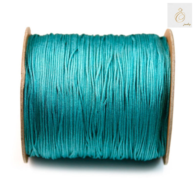 Premium green polyester thread 1mm diameter on 250m spool for jewelry making and embroidery