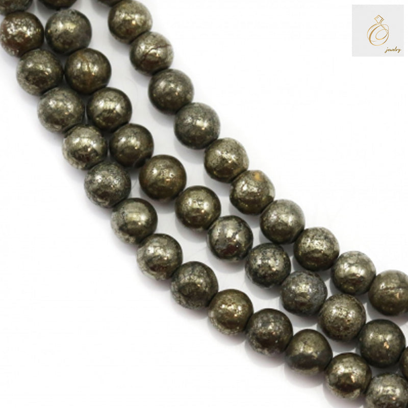 Natural pyrite round beads 3mm diameter strand for jewelry making"
"Golden metallic pyrite gemstone beads 3mm with 127 beads per strand"
"Premium quality pyrite round beads strand 3mm jewelry supplies