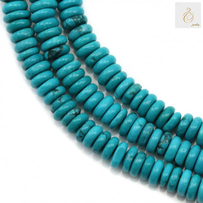 Reconstituted turquoise abacus beads 2x5mm with 0.8mm holes on 39-40cm strand for jewelry making