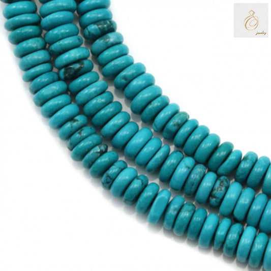 Reconstituted turquoise abacus beads 2x5mm with 0.8mm holes on 39-40cm strand for jewelry making