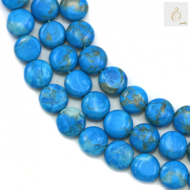 8mm Reconstituted Turquoise Round Beads on 39-40cm Strand - Jewelry Making Supplies