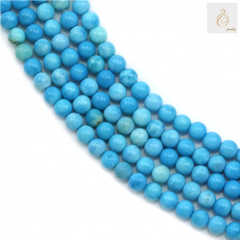 2mm reconstituted turquoise round beads on 15.5 inch strand for jewelry making
