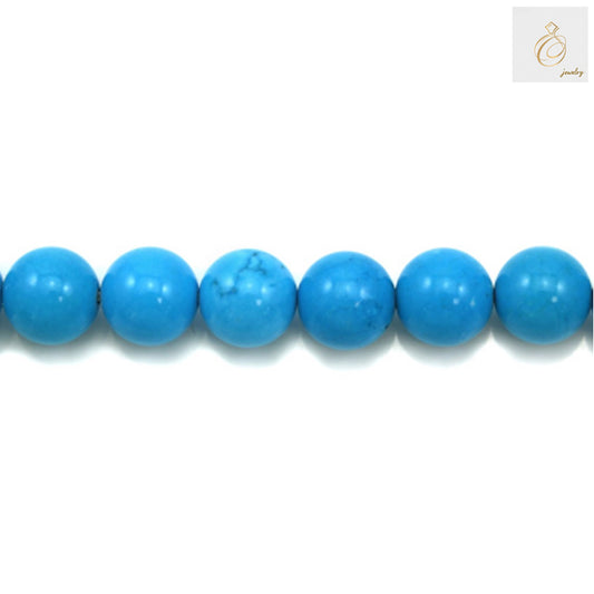 8mm Reconstituted Turquoise Round Beads Strand - Premium Quality Gemstone Beads for Jewelry Making
