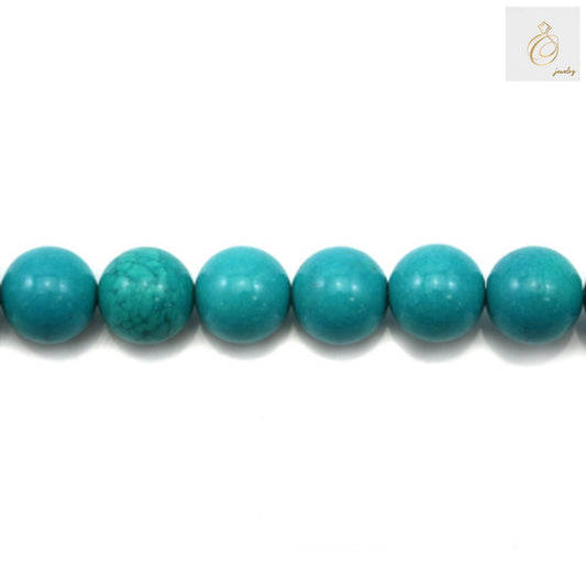 10mm reconstituted turquoise round beads on 39-40cm strand for jewelry making