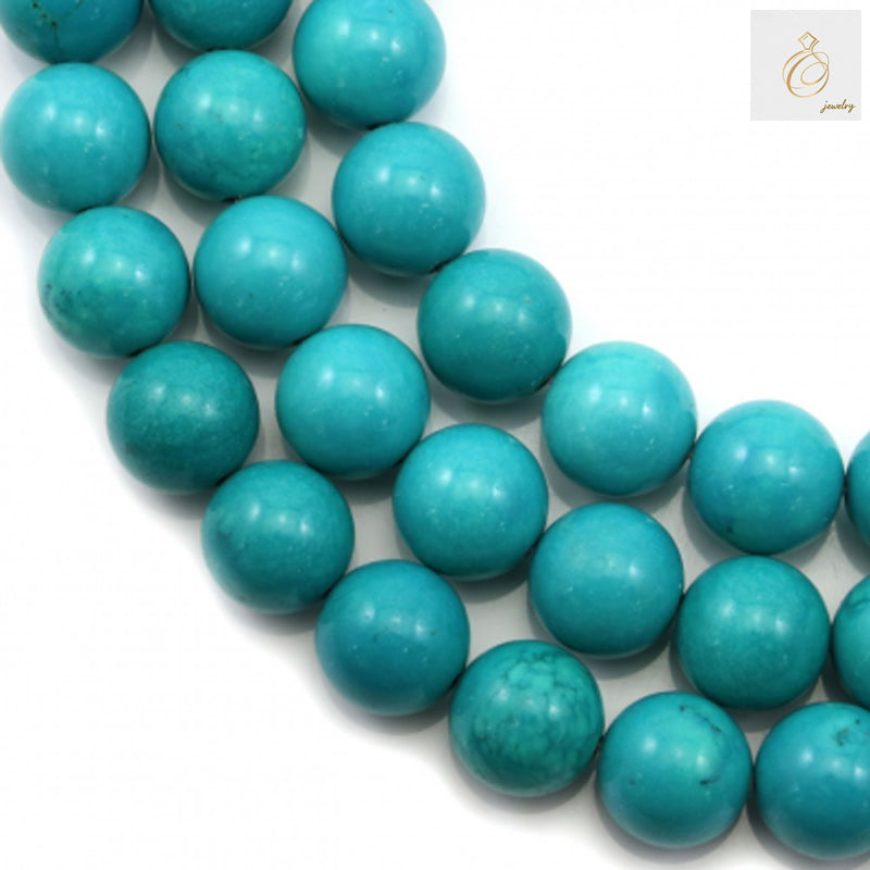 12mm reconstituted turquoise round beads on 39-40cm strand for jewelry making