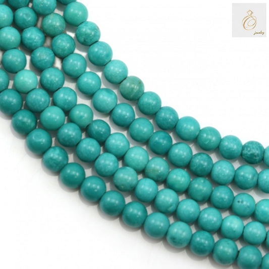 "3mm reconstituted turquoise round beads on 39-40cm strand for jewelry making"