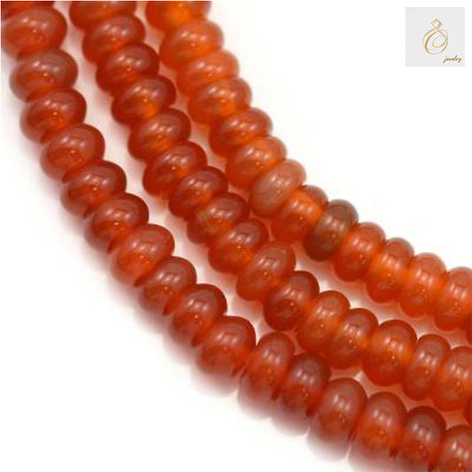 Natural red agate abacus beads 3x5mm, 15.5 inch strand for jewelry making, showcasing natural texture and rich red color
