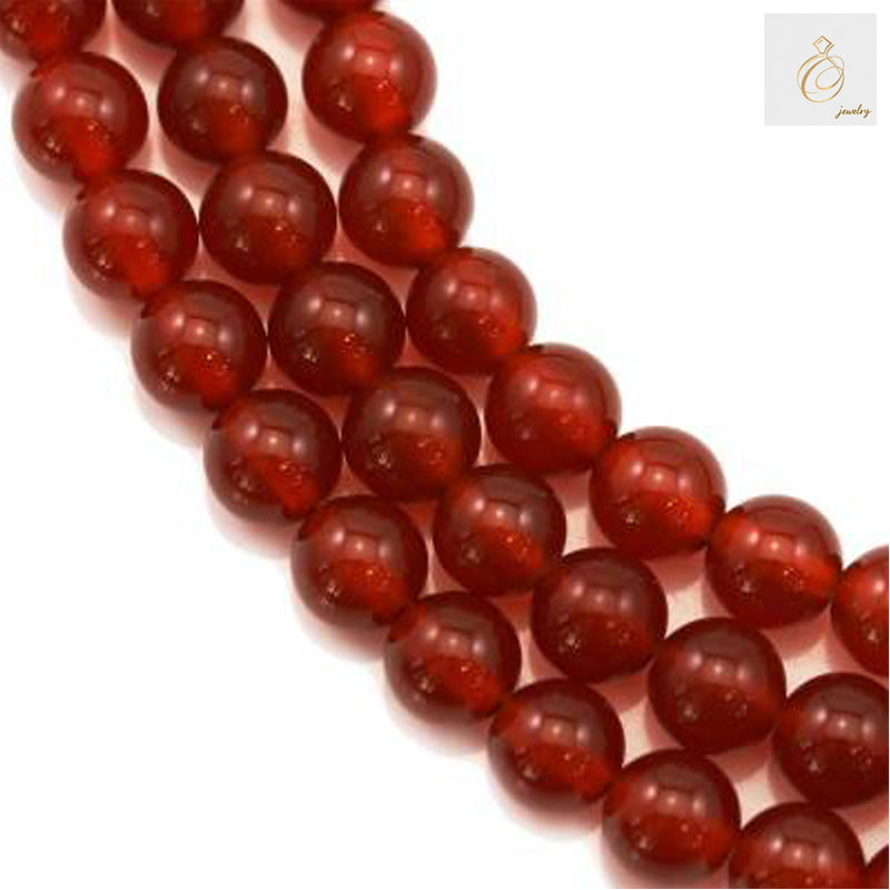 Red Agate Round Beads 6mm Strand - Natural Gemstone Beads for Jewelry Making