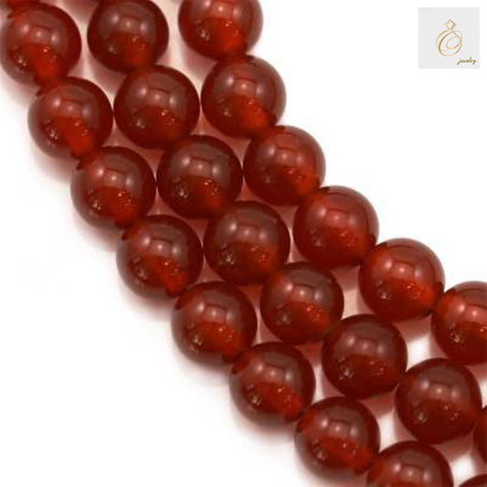 Red Agate Round Beads 8mm - Natural Gemstone Strand for Jewelry Making