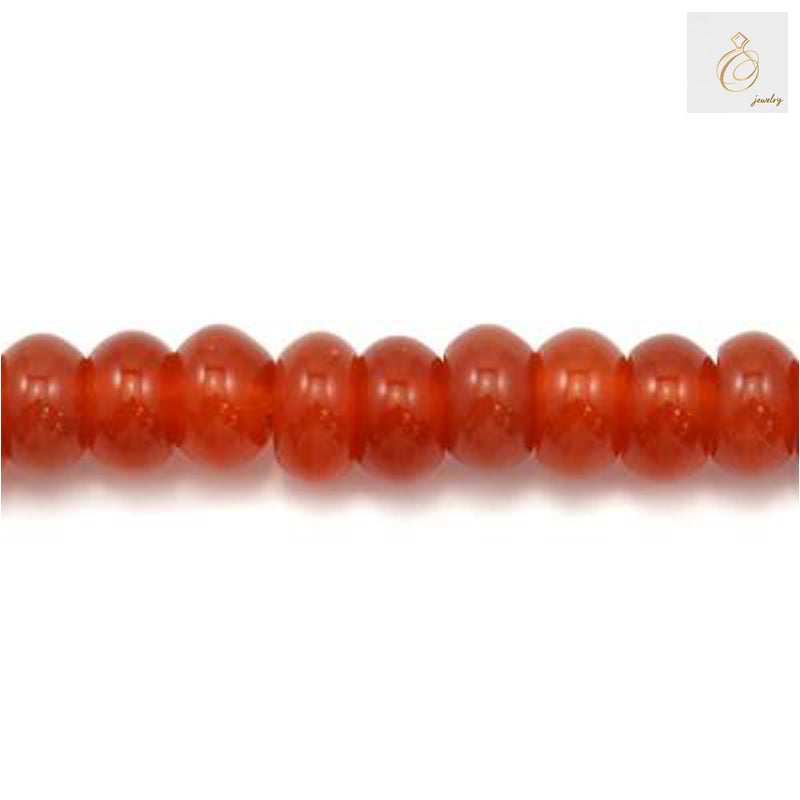 Close-up detail of red agate abacus-shaped beads, 3x5mm size, natural gemstone beads perfect for DIY jewelry projects