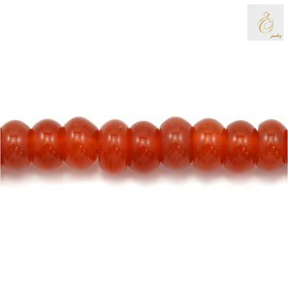 Close-up detail of red agate abacus-shaped beads, 3x5mm size, natural gemstone beads perfect for DIY jewelry projects