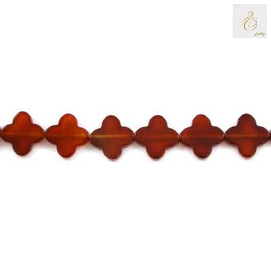 Red Agate Clover Shaped Beads 12mm - Detailed Product Shot