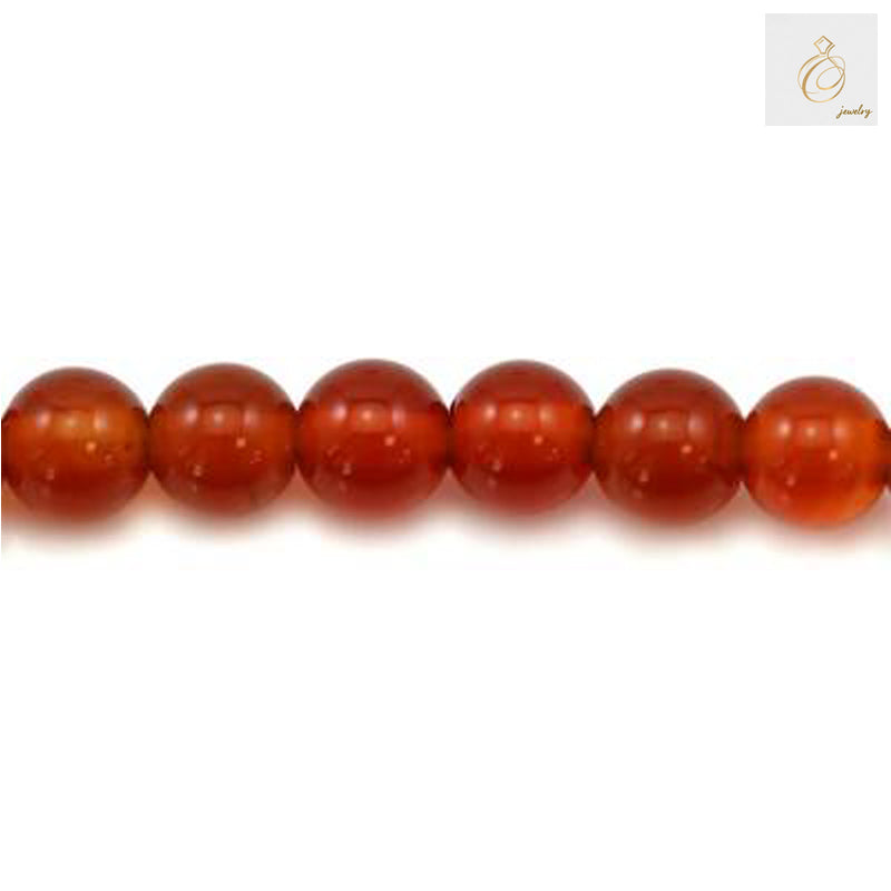 Red Agate 4mm Round Beads Close-up - Natural Texture and Color Detail