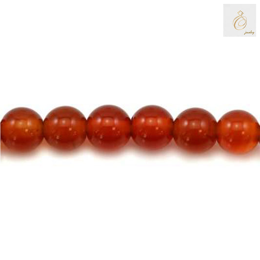 Red Agate 4mm Round Beads Close-up - Natural Texture and Color Detail