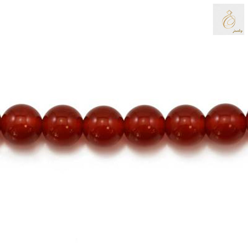 Red Agate Round Beads 6mm Close-up View - Premium Quality Gemstone Beads