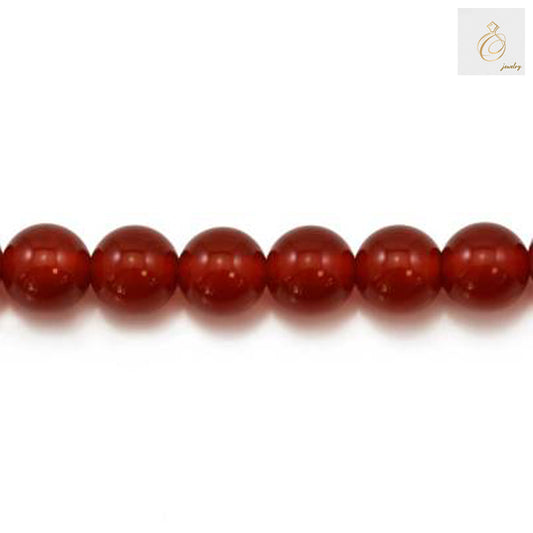 Red Agate Round Beads 6mm Close-up View - Premium Quality Gemstone Beads