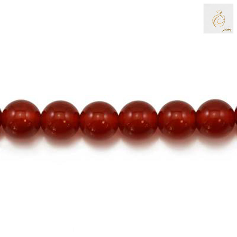 Red Agate 8mm Round Beads Close-up - Premium Quality Natural Stone