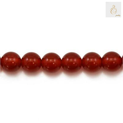 Red Agate 8mm Round Beads Close-up - Premium Quality Natural Stone