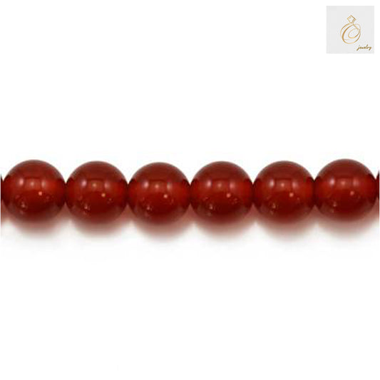 Red Agate 8mm Round Beads Close-up - Premium Quality Natural Stone