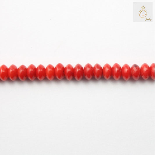 Red sea bamboo abacus beads 2x4mm on 39-40cm strand for jewelry making"
"Natural red colored sea bamboo beads arranged on white background"
"Close-up view of red sea bamboo abacus beads showing texture and color
