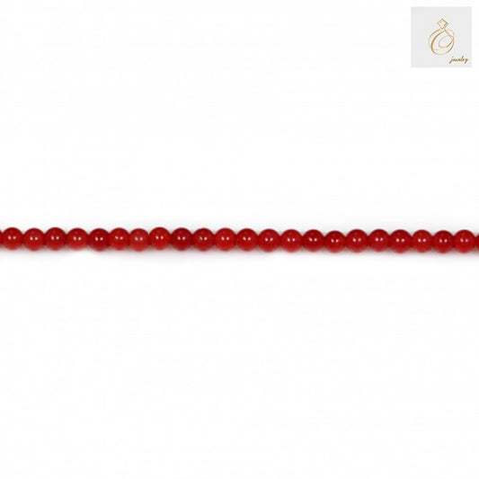 Red sea bamboo round beads 2mm diameter on 39-40cm strand"
"Natural red bamboo beads for jewelry making, 2mm round shape"
"Close-up of red sea bamboo round beads showing uniform 2mm size