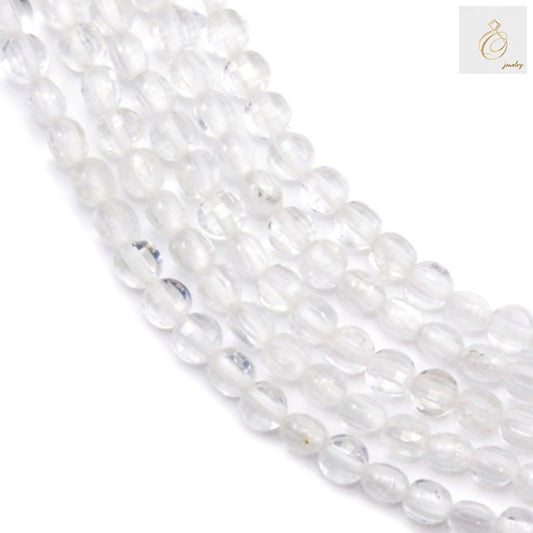 Natural rock crystal faceted round beads 2mm diameter on strand