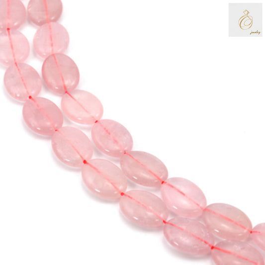 Rose Quartz Oval Beads 15x20mm - Natural Pink Gemstone Strand for Jewelry Making