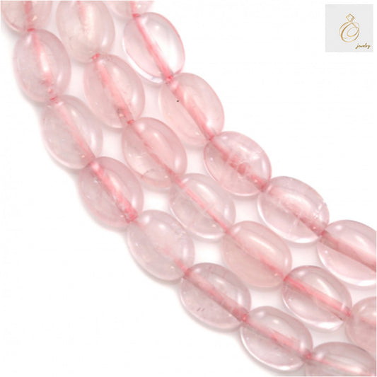 Natural Rose Quartz Oval Beads 6x8mm - Premium Quality Gemstone Strand for Jewelry Making
