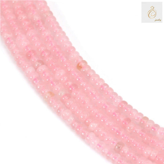 Rose quartz heishi beads 2x4mm natural pink gemstone strand for jewelry making