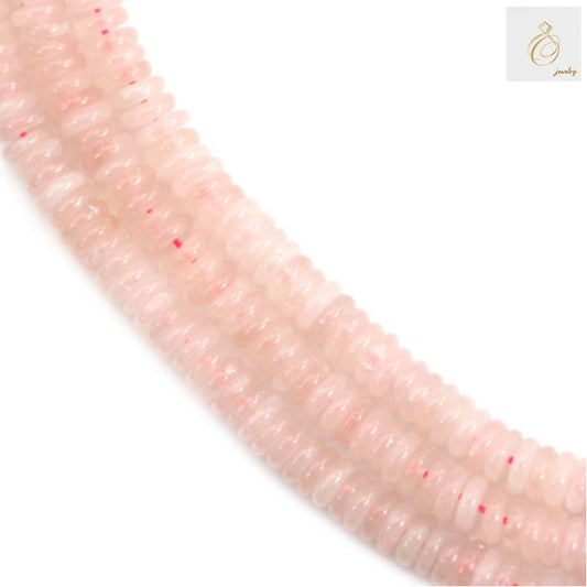 Rose Quartz Heishi Beads 2x6mm - Natural Pink Gemstone Strand for Jewelry Making