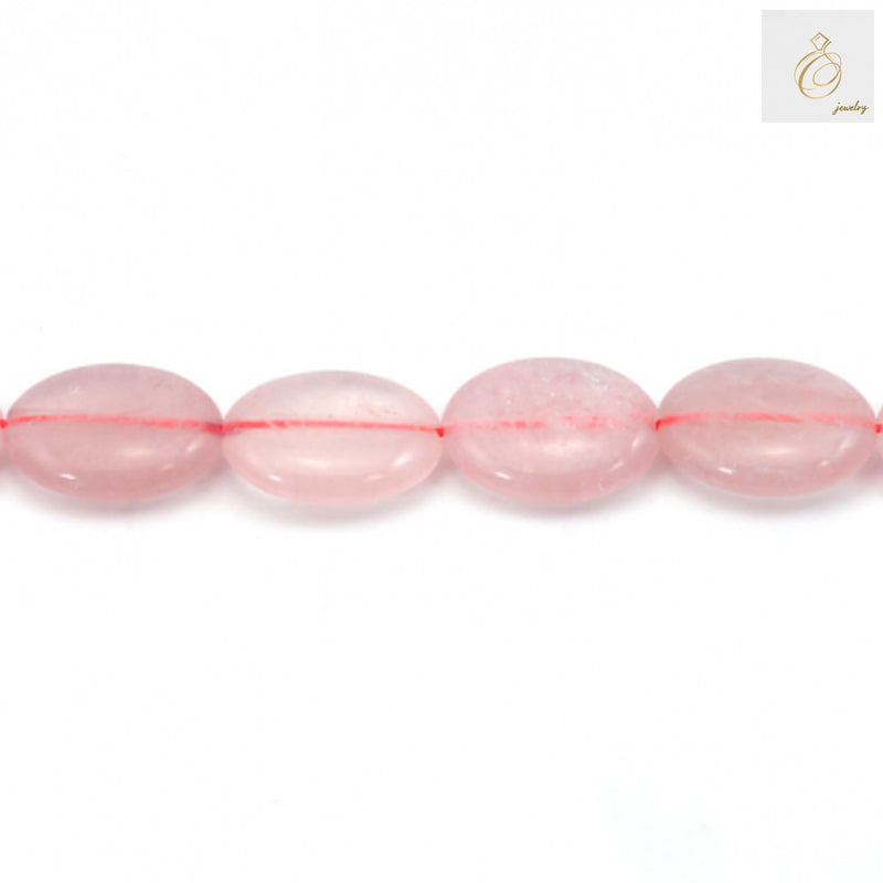 Rose Quartz Beads Close-up View - Premium Quality Oval Shaped Natural Gemstones