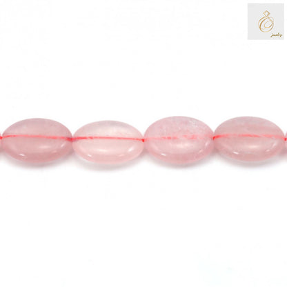Rose Quartz Beads Close-up View - Premium Quality Oval Shaped Natural Gemstones