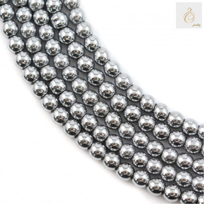 Silver hematite beads 3mm with 0.8mm holes on 39-40cm strand - jewelry making supplies