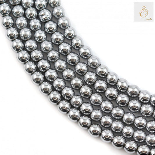 Silver hematite beads 3mm with 0.8mm holes on 39-40cm strand - jewelry making supplies