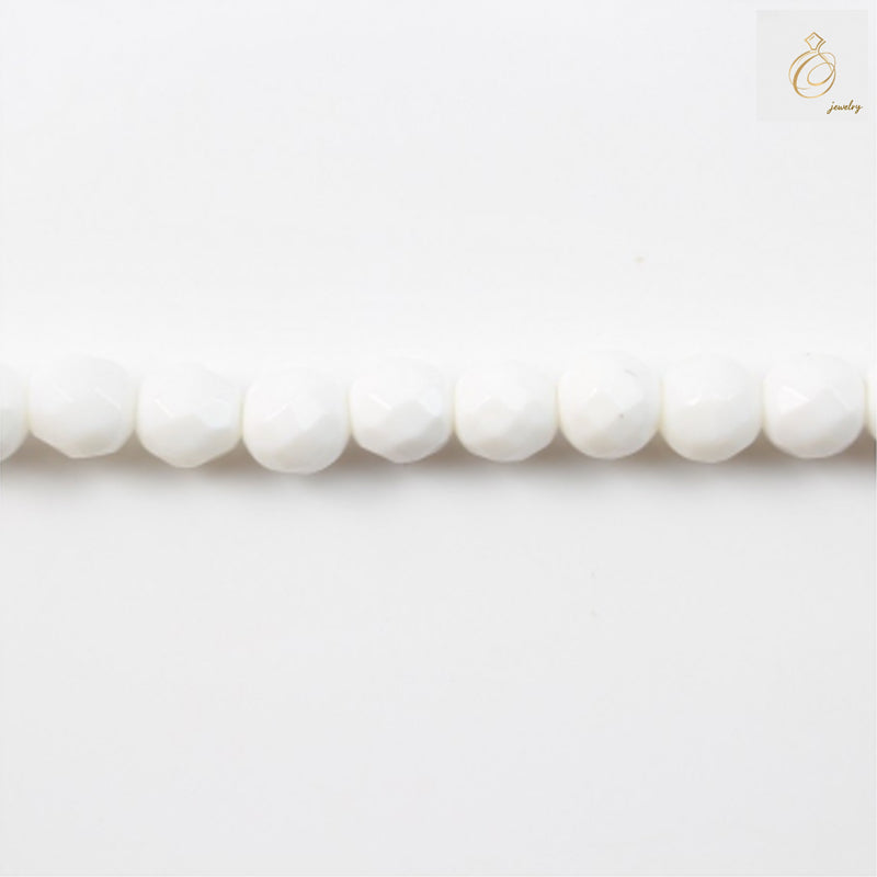 4mm Tridacnidae faceted round beads on white background"
"Natural shell beads strand showing faceted surface detail"
"Close-up of 4mm round Tridacnidae beads with 0.8mm holes"
"39-40cm strand of natural Tridacnidae faceted round beads
