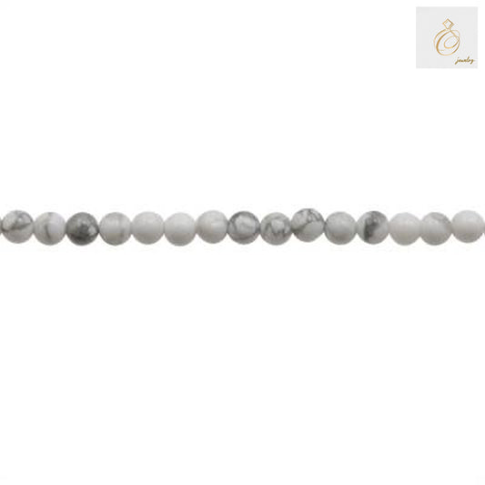 White howlite round beads 3mm on 39cm strand for jewelry making"